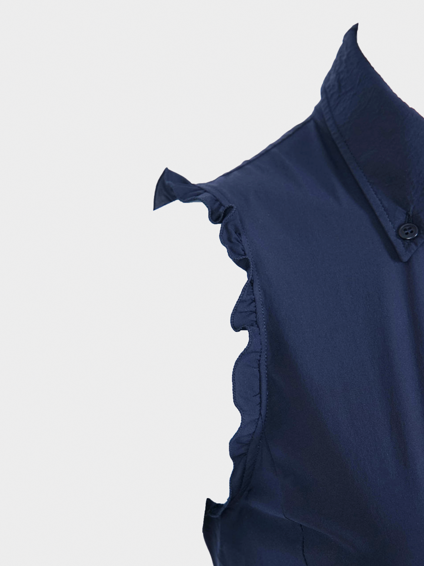 Miu Miu SS 2000 Navy Blue Ruffle Bodysuit