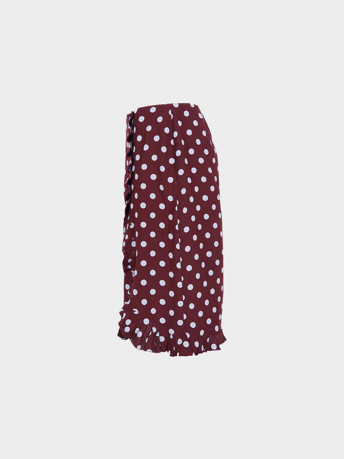Prada SS 2000 Burgundy Polka Dot Skirt