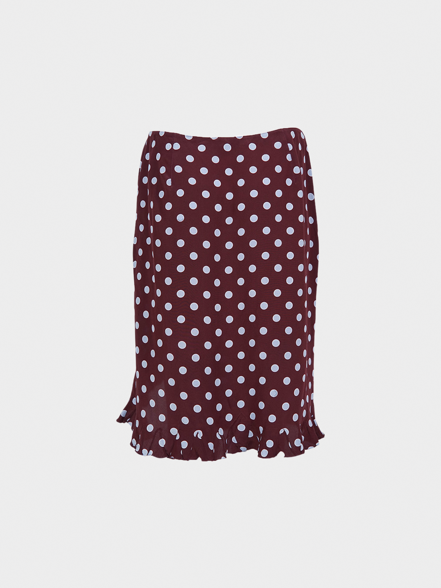 Prada SS 2000 Burgundy Polka Dot Skirt