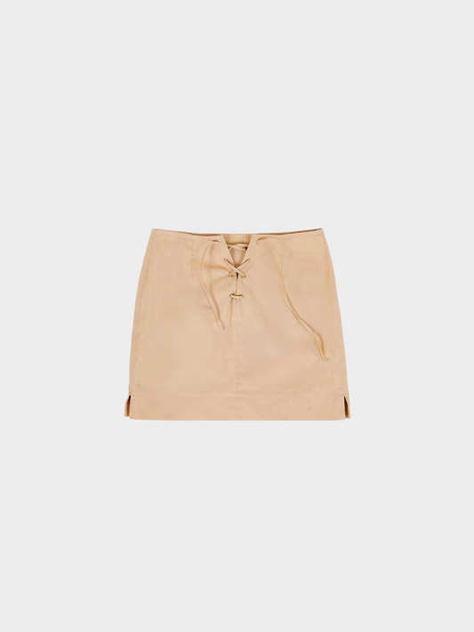 Miu Miu SS 1998 Khaki Lace Up Mini Skirt