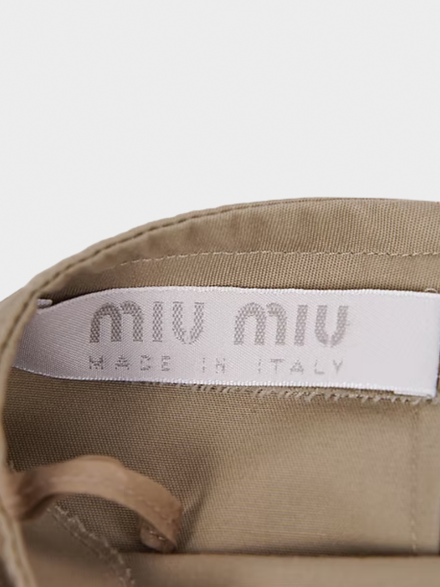 Miu Miu SS 1998 Khaki Lace Up Mini Skirt