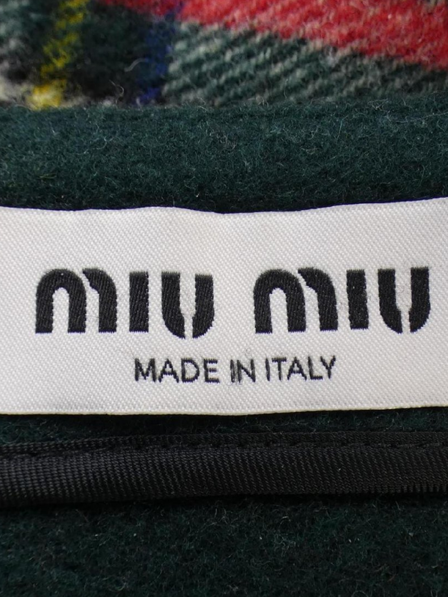 Miu Miu 2020s Plaid Wool Micro Mini Skirt