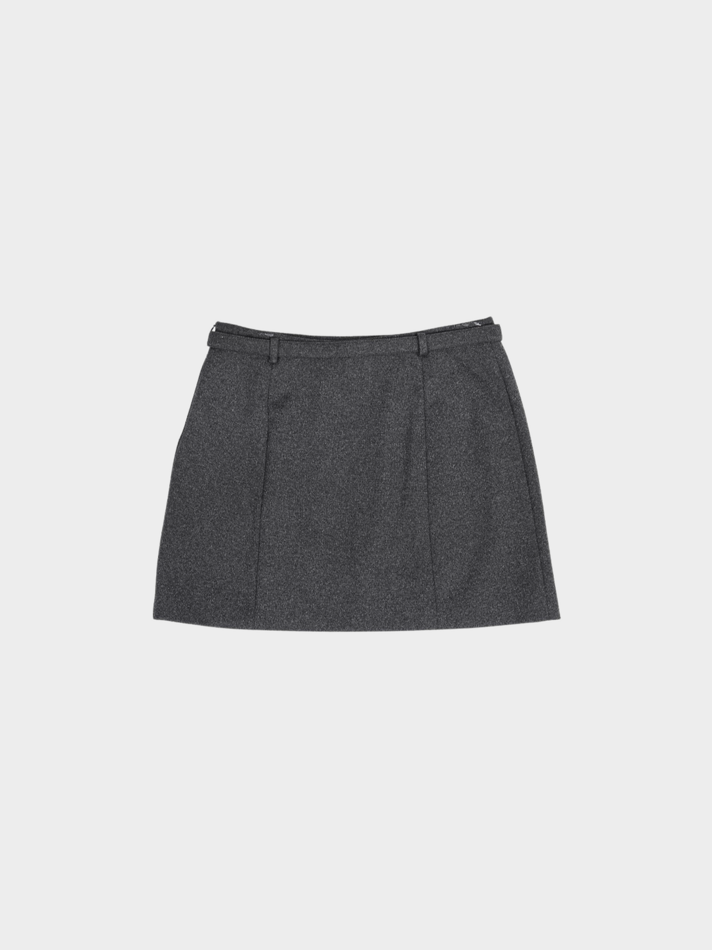 Miu Miu FW 1997 Dark Grey Belted Wool Skirt