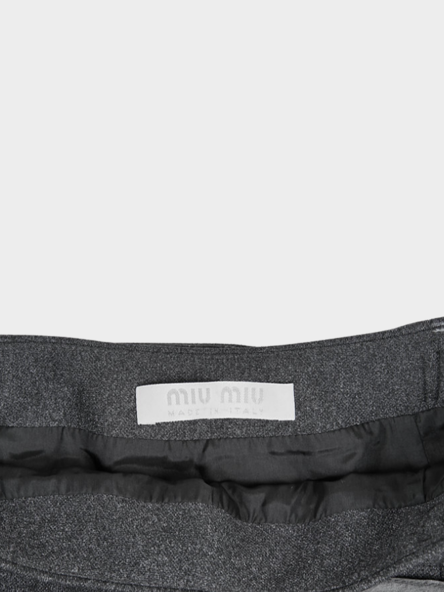 Miu Miu FW 1997 Dark Grey Belted Wool Skirt