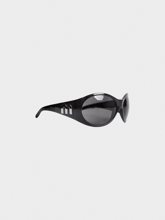 Miu Miu 2000s Black Oversized Sunglasses
