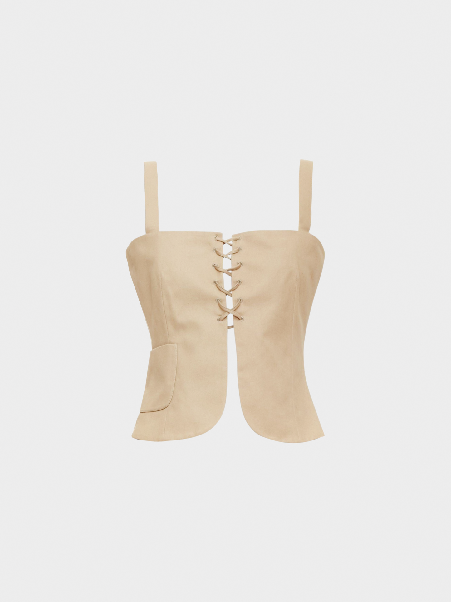Miu Miu SS 1998 Runway Khaki Lace Up Bustier