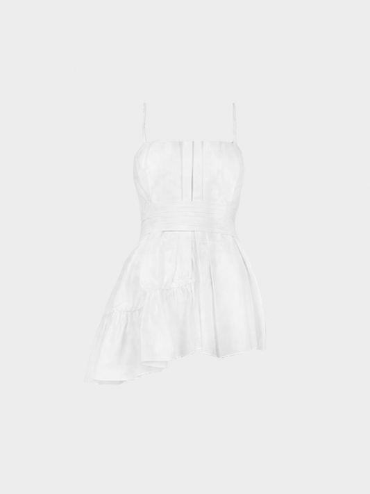 Miu Miu SS 2003 White Pleated Tank Top