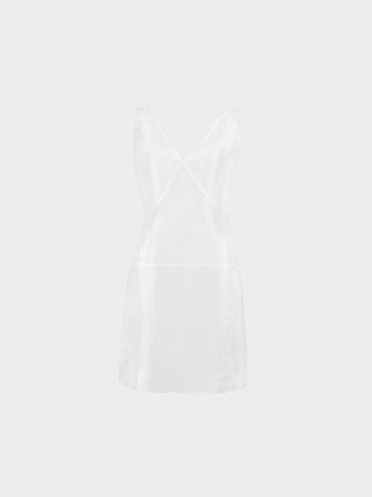 Miu Miu FW 1998 White V-Neck Mini Dress