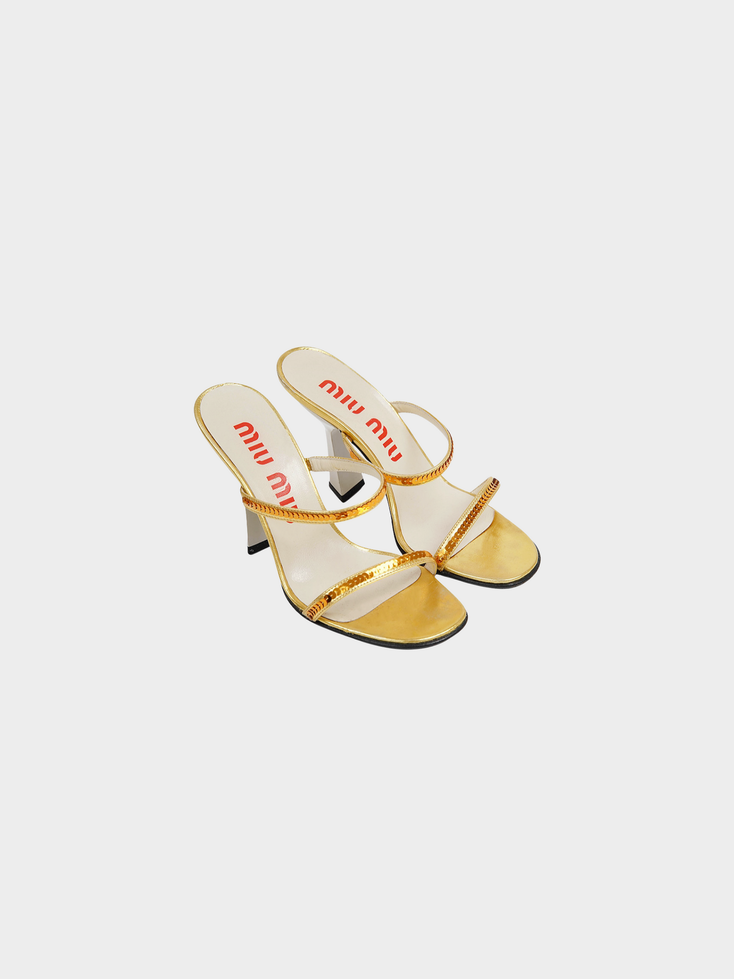 Miu Miu SS 1998 Gold Sequin Heels