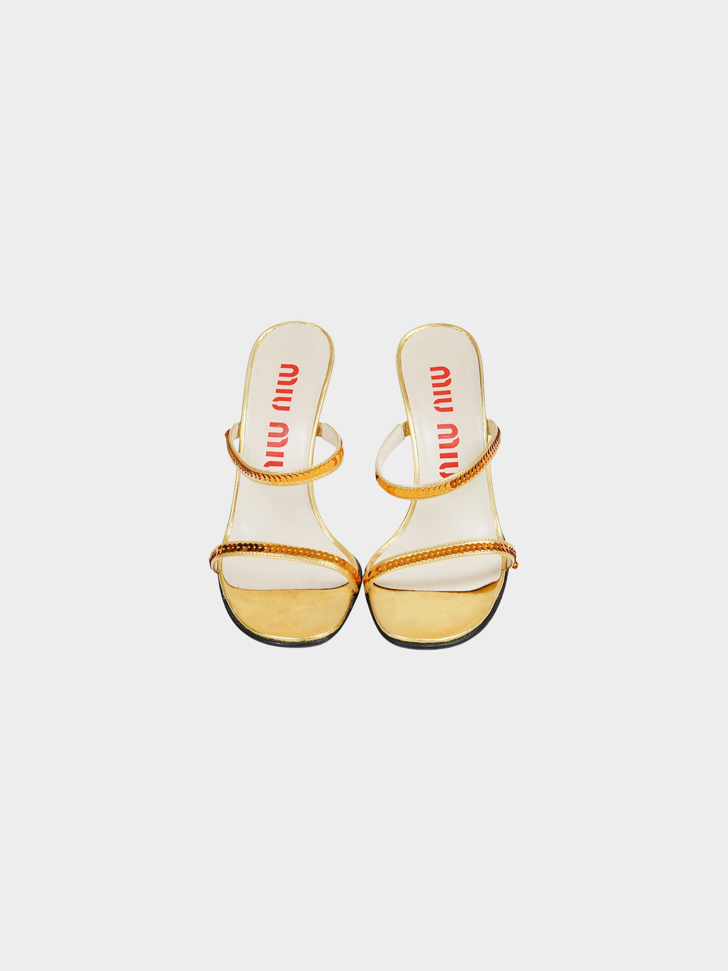 Miu Miu SS 1998 Gold Sequin Heels