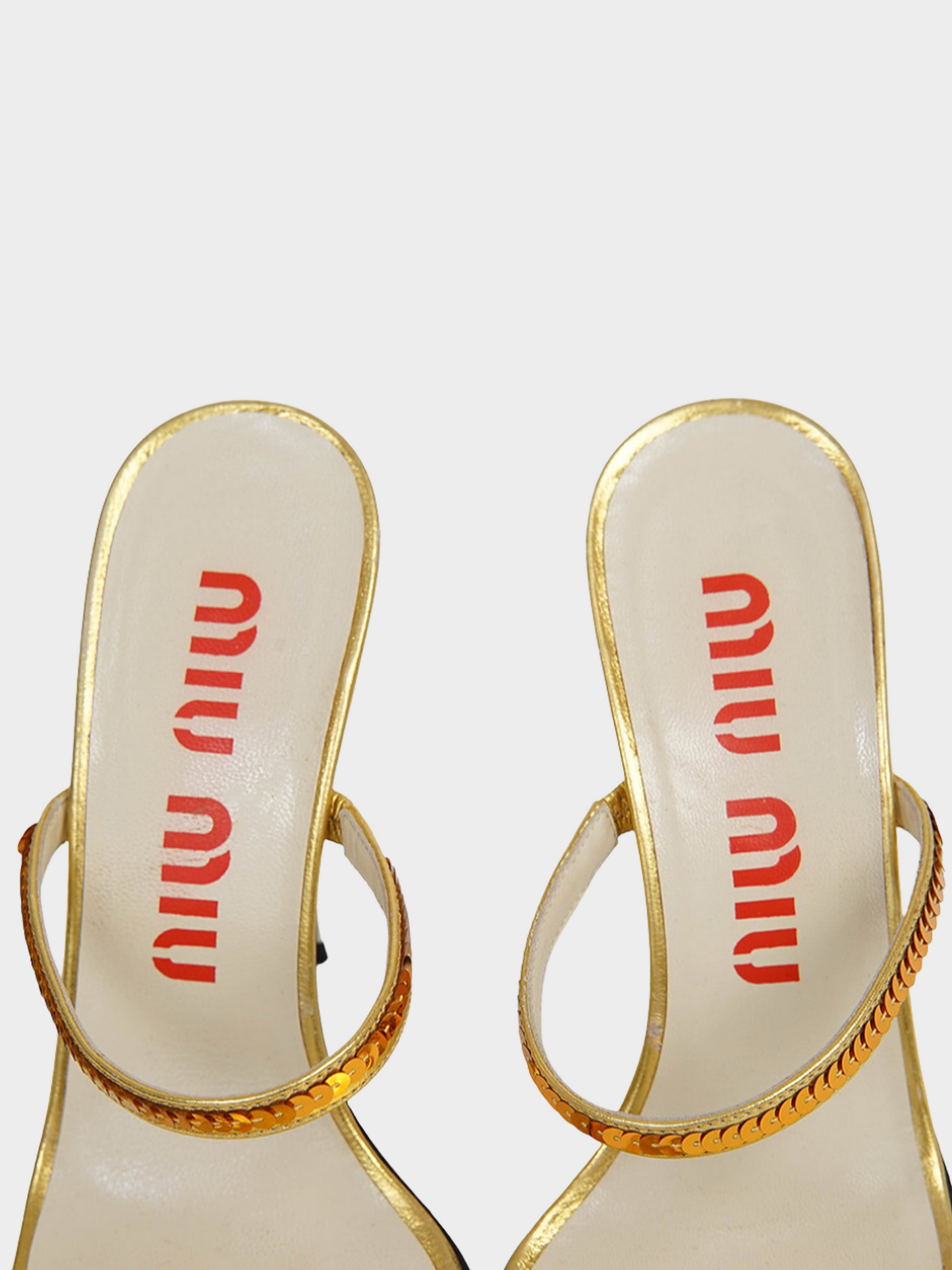 Miu Miu SS 1998 Gold Sequin Heels