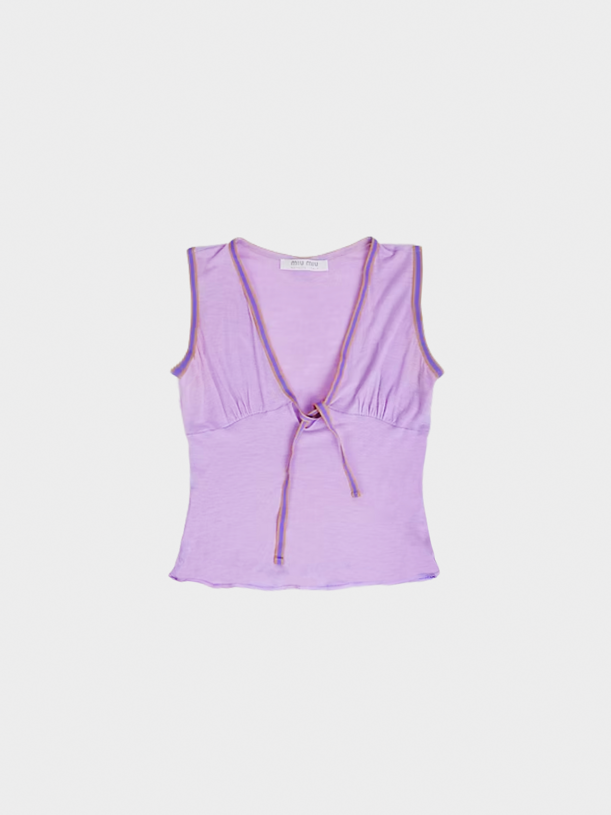 Miu Miu SS 2000 Purple V-Neck Tank Top