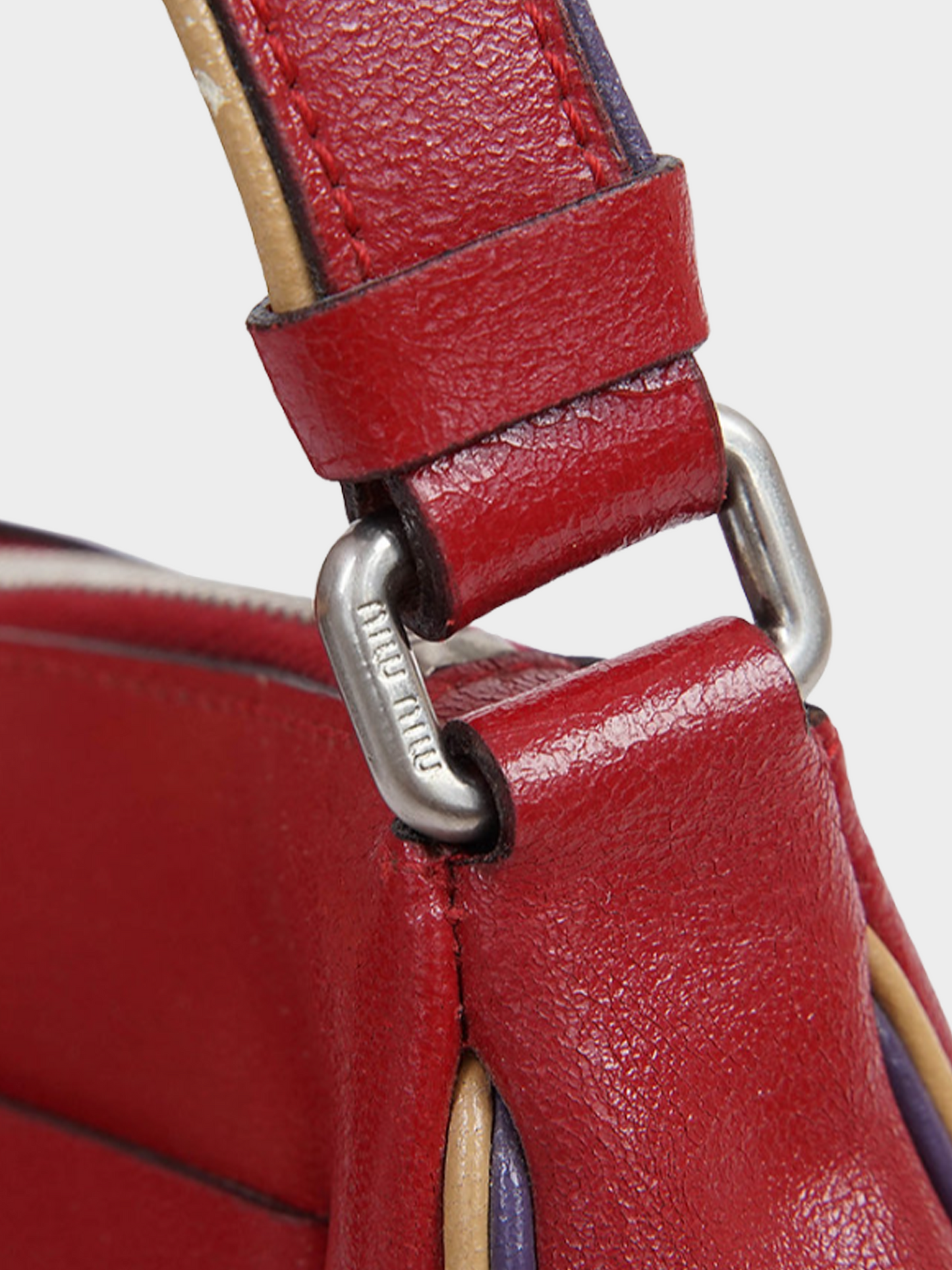 Miu Miu SS 2000 Red Leather Shoulder Bag
