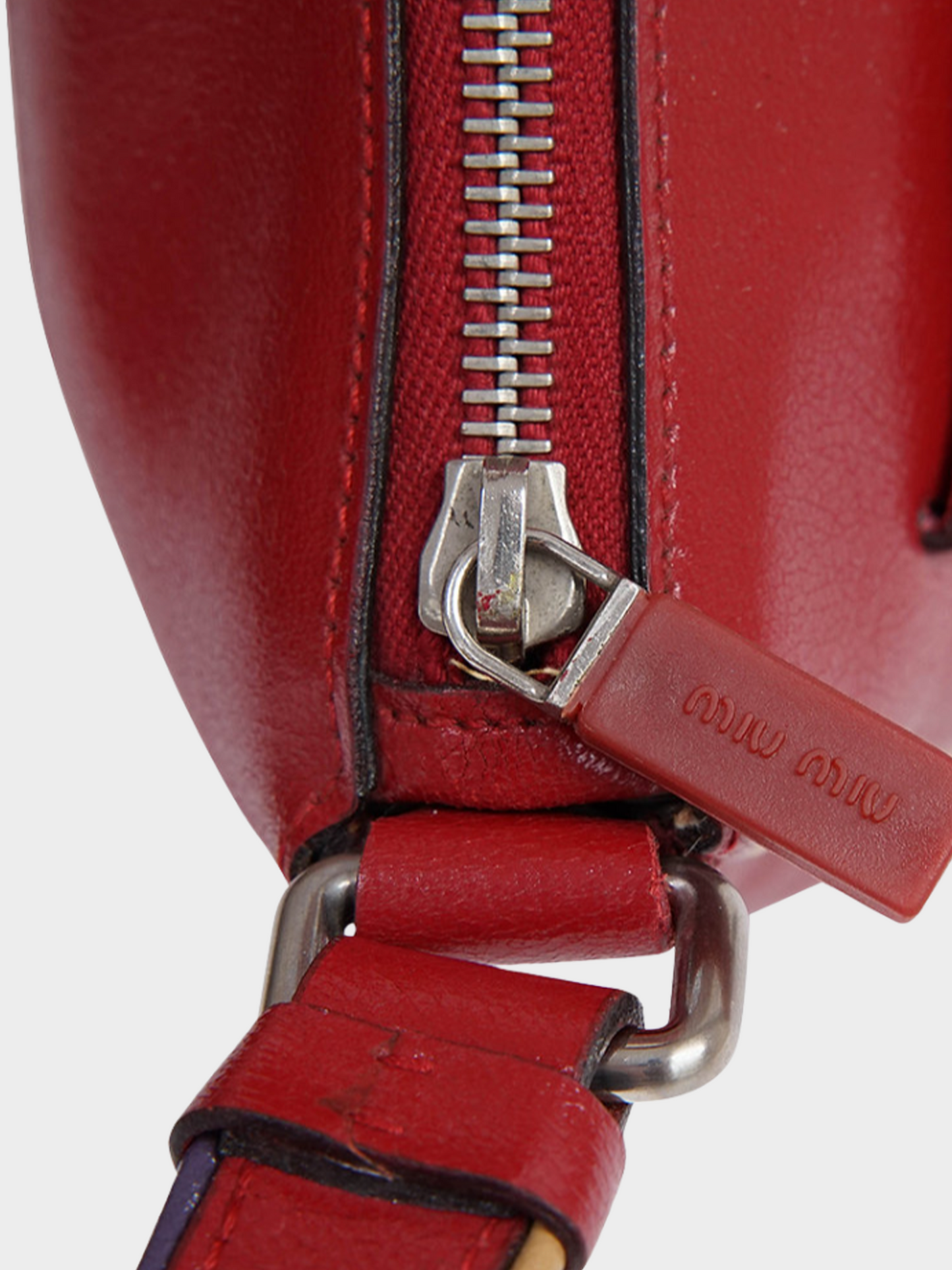 Miu Miu SS 2000 Red Leather Shoulder Bag