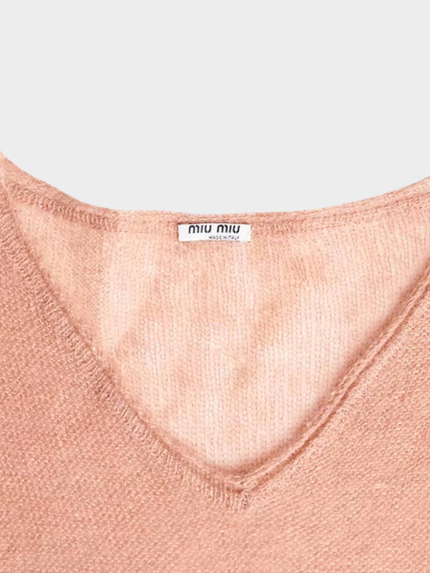 Miu Miu FW 2003 Pink Graphic Printed Mohair Long Sleeved Top