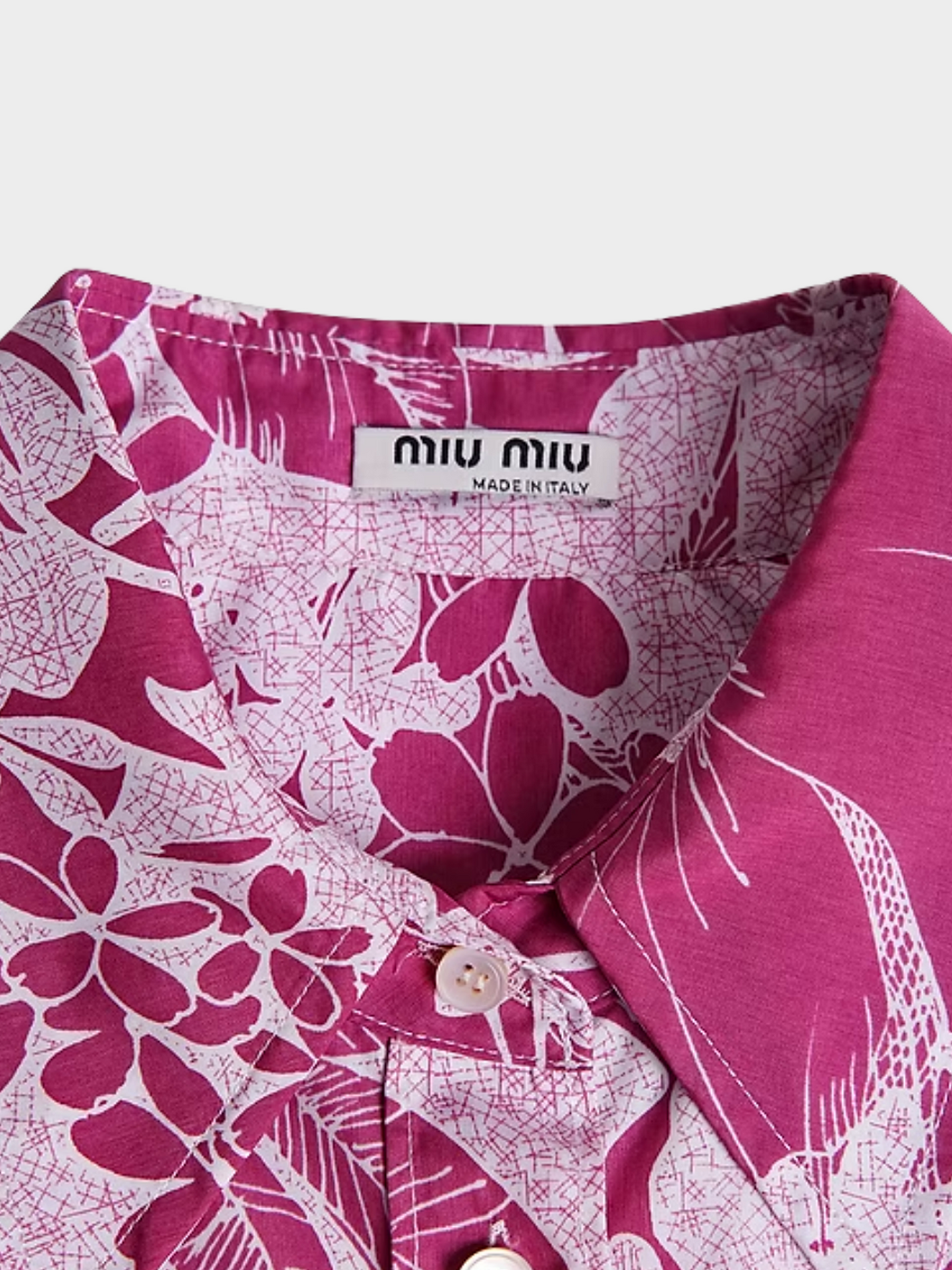 Miu Miu SS 2003 Fuschia Pink Floral Printed Sleeveless Top