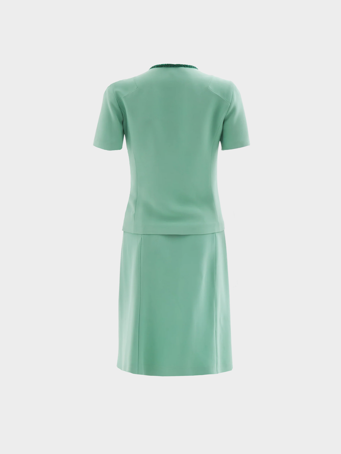 Miu Miu SS 2004 Mint Beaded Crewneck Top and Pencil Skirt Set