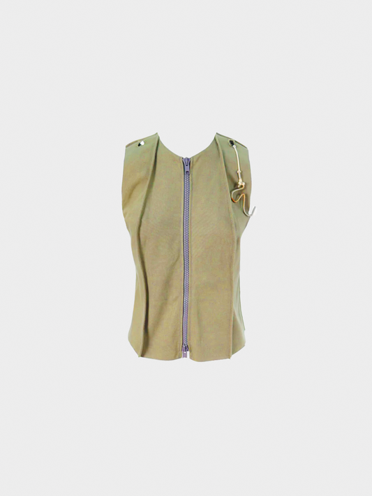 Maison Martin Margiela SS 1998 Olive Green Cotton Vest
