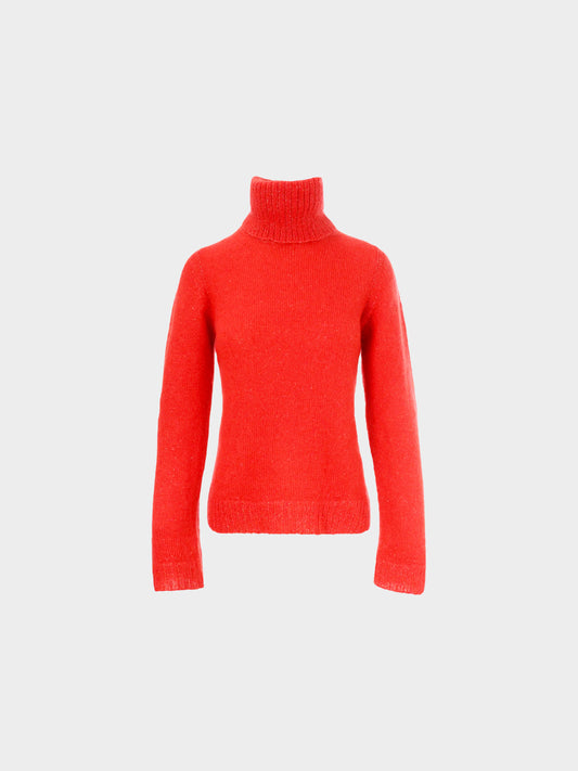 Maison Martin Margiela AW 2004 Red Mohair Knit High Neck Sweater