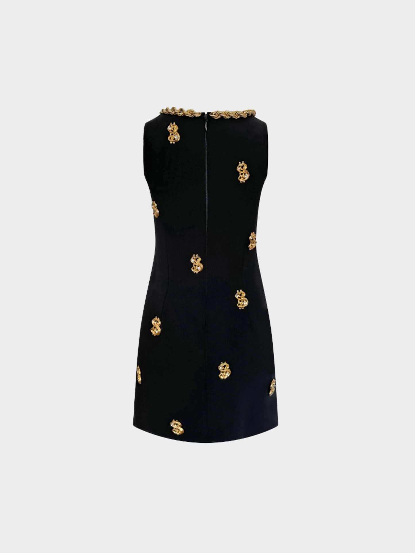 Moschino by Jeremy Scott FW 2019 Black Embroidered Dress