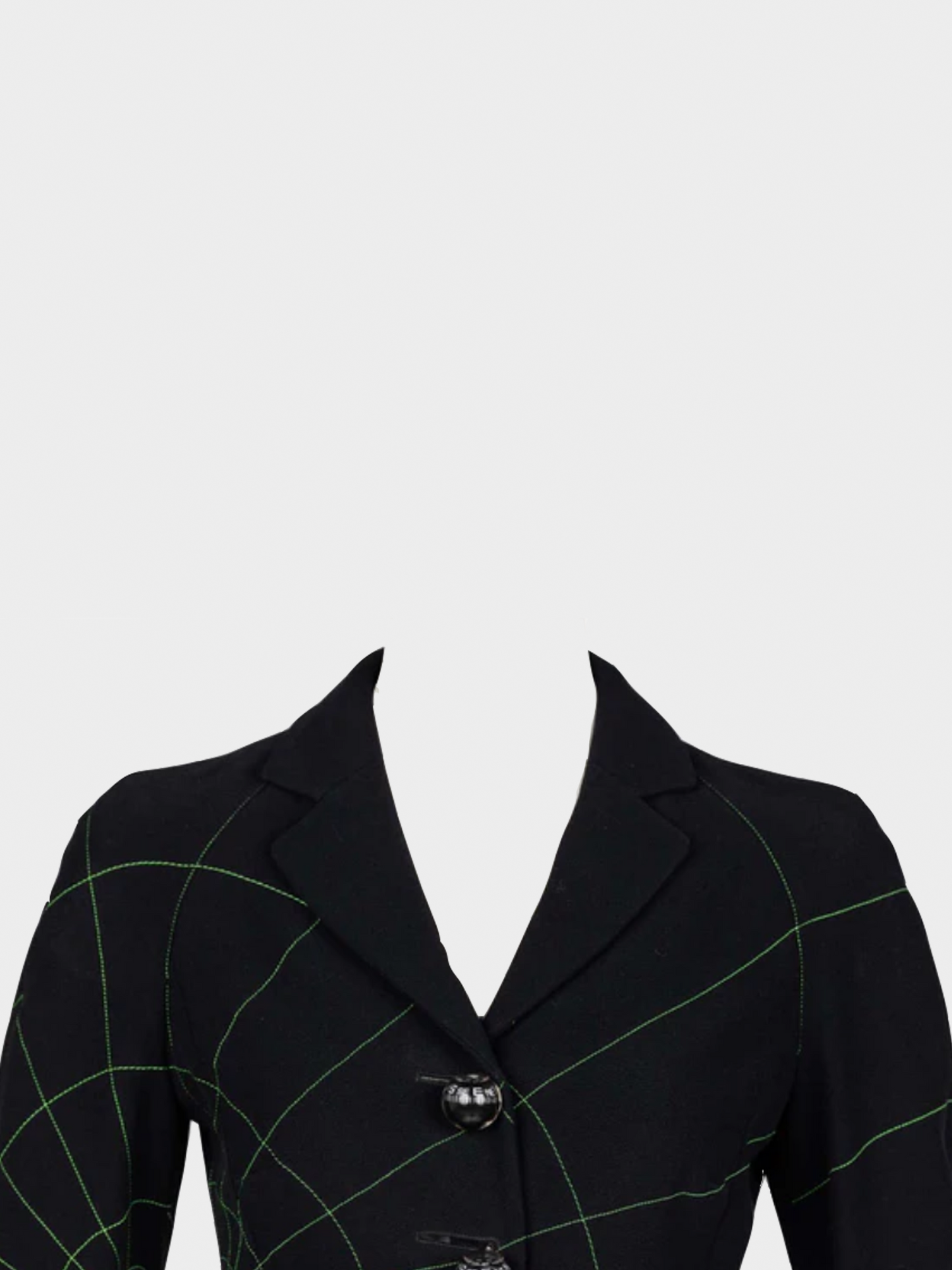 Moschino 1990s Cheap and Chic Midnight Blue Directions Jacket