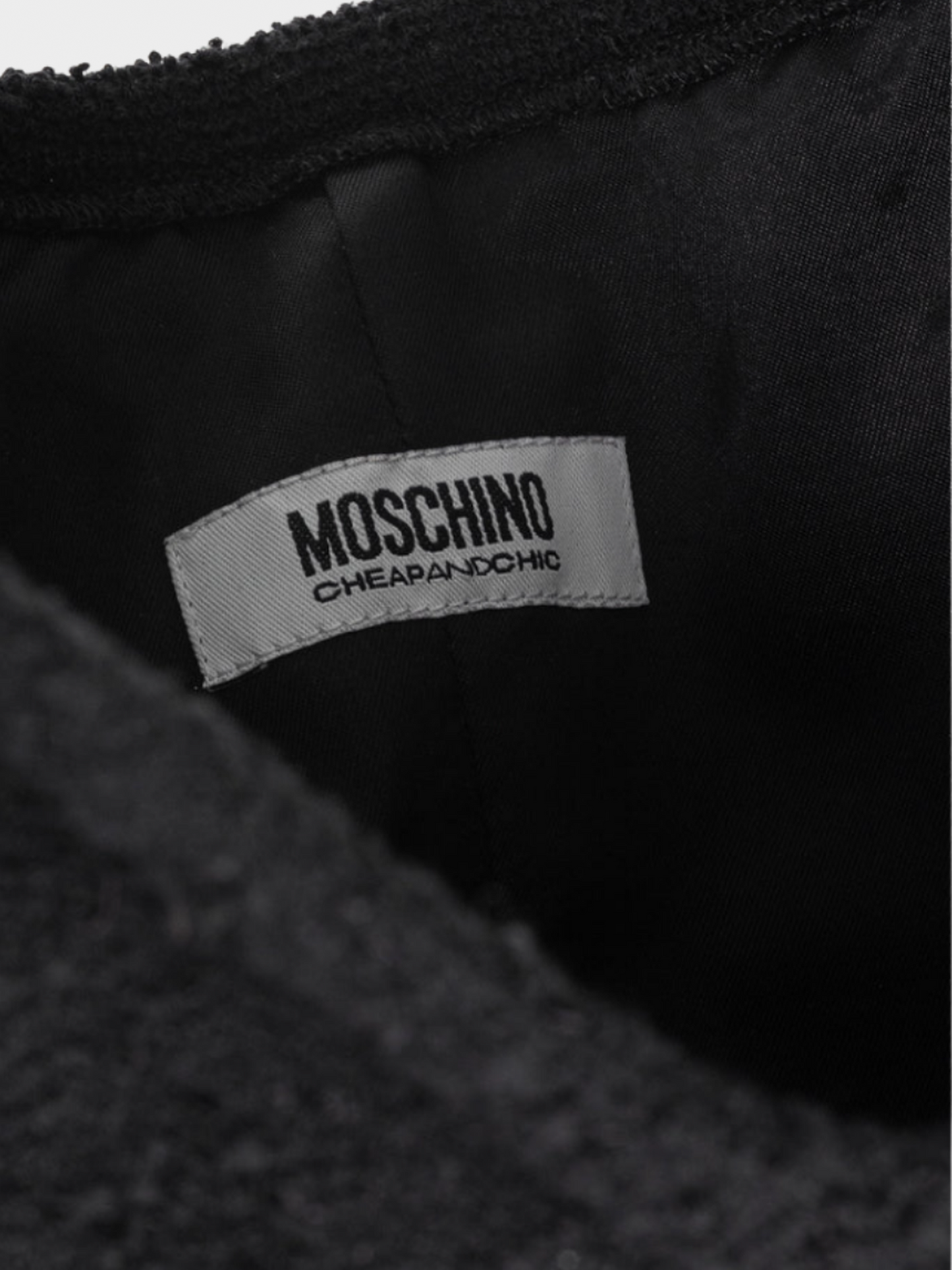 Moschino Cheap and Chic 2000s Black Boucle-Knit Bustier