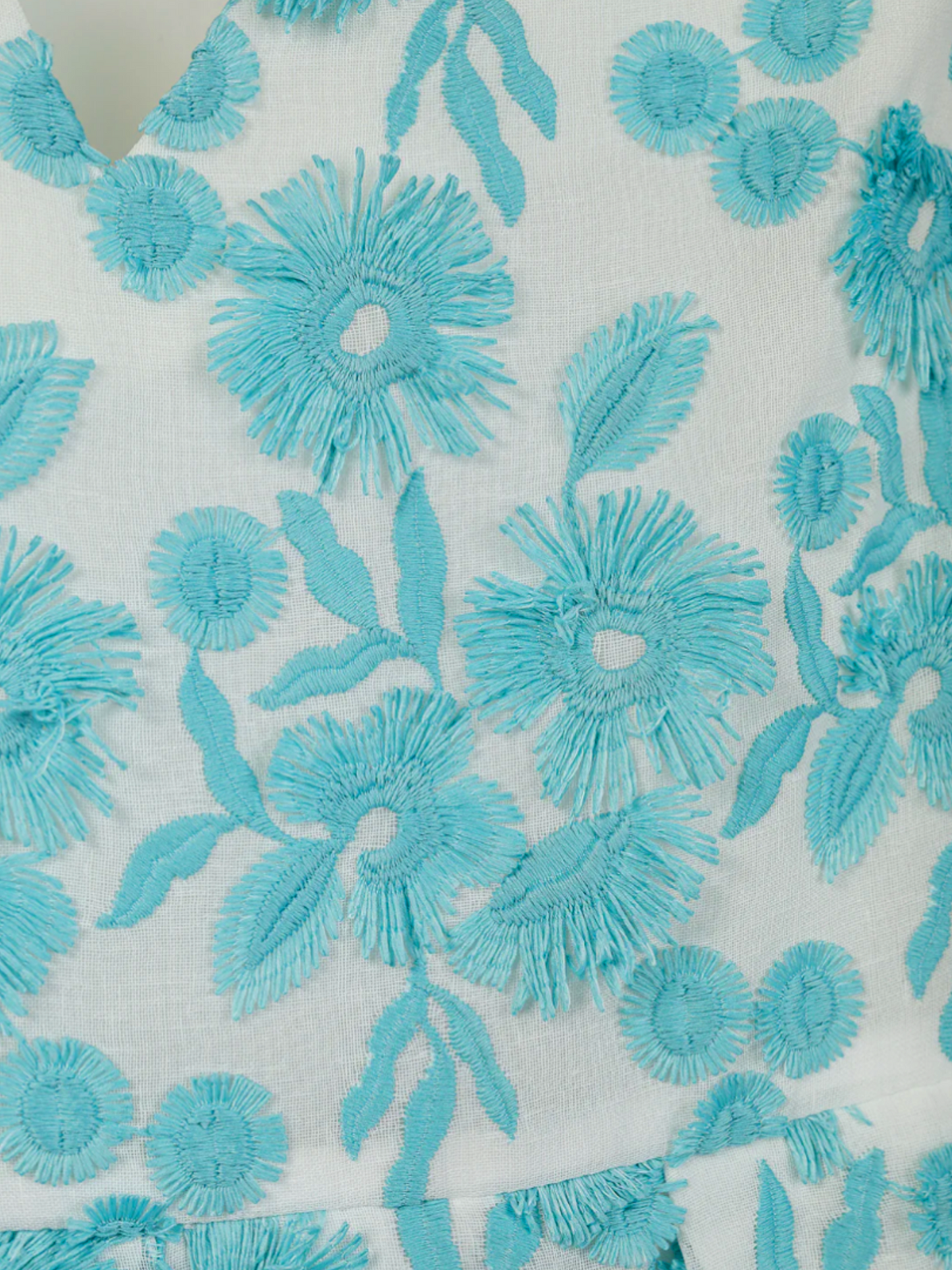 Moschino Boutique 2010s Blue and White Floral-Embroidered Maxi Dress