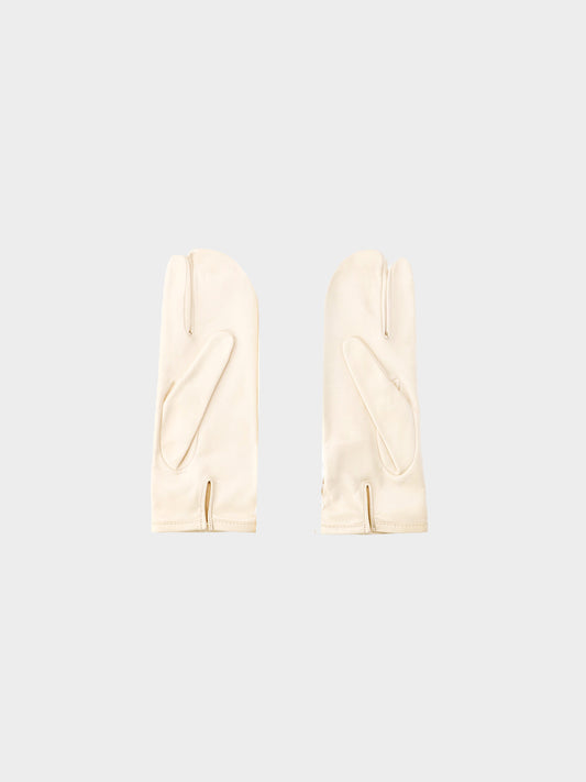 Maison Martin Margiela 2000s Beige Leather Tabi Gloves