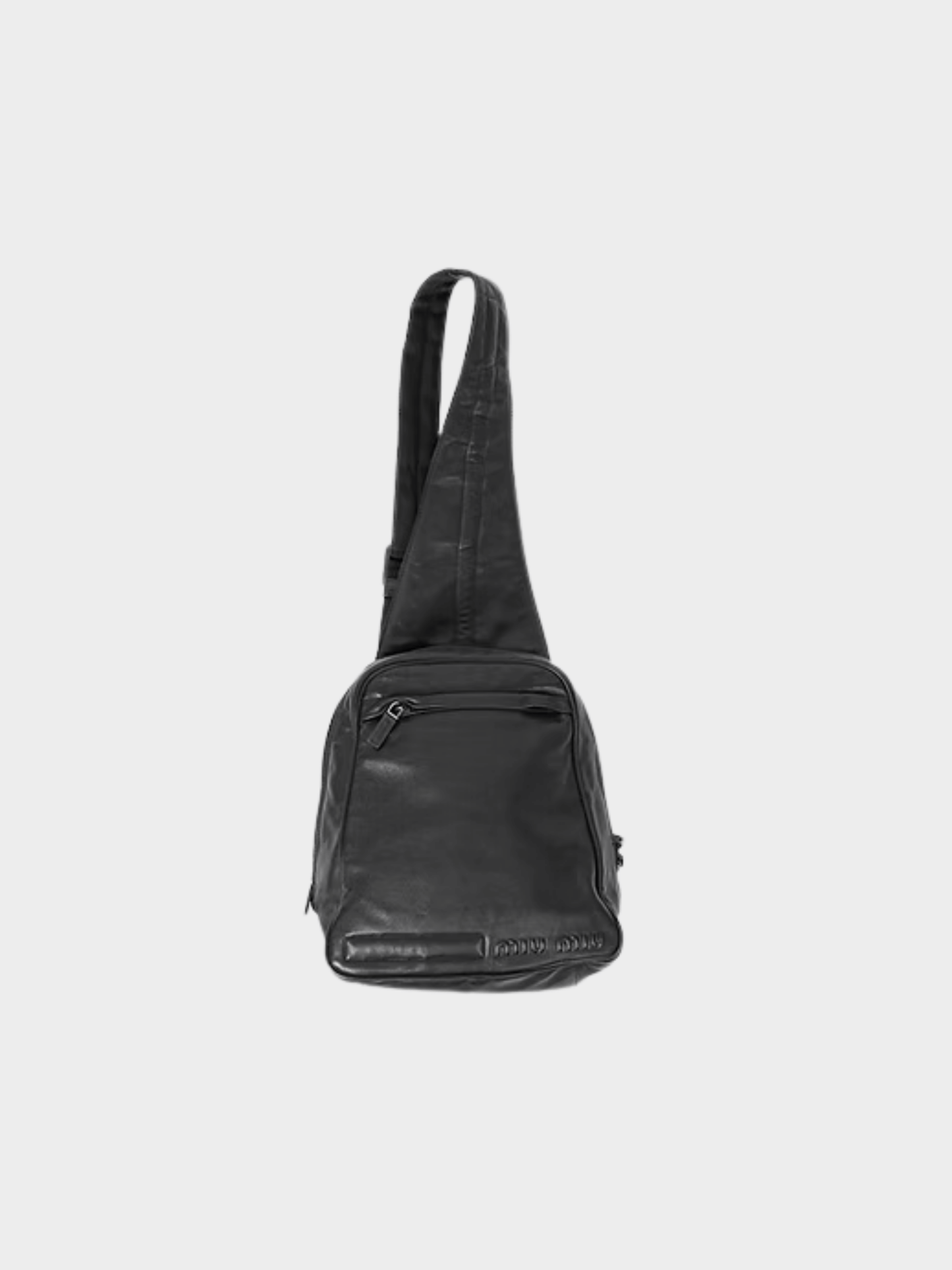 Miu Miu FW 1999 Black Leather Messenger Bag