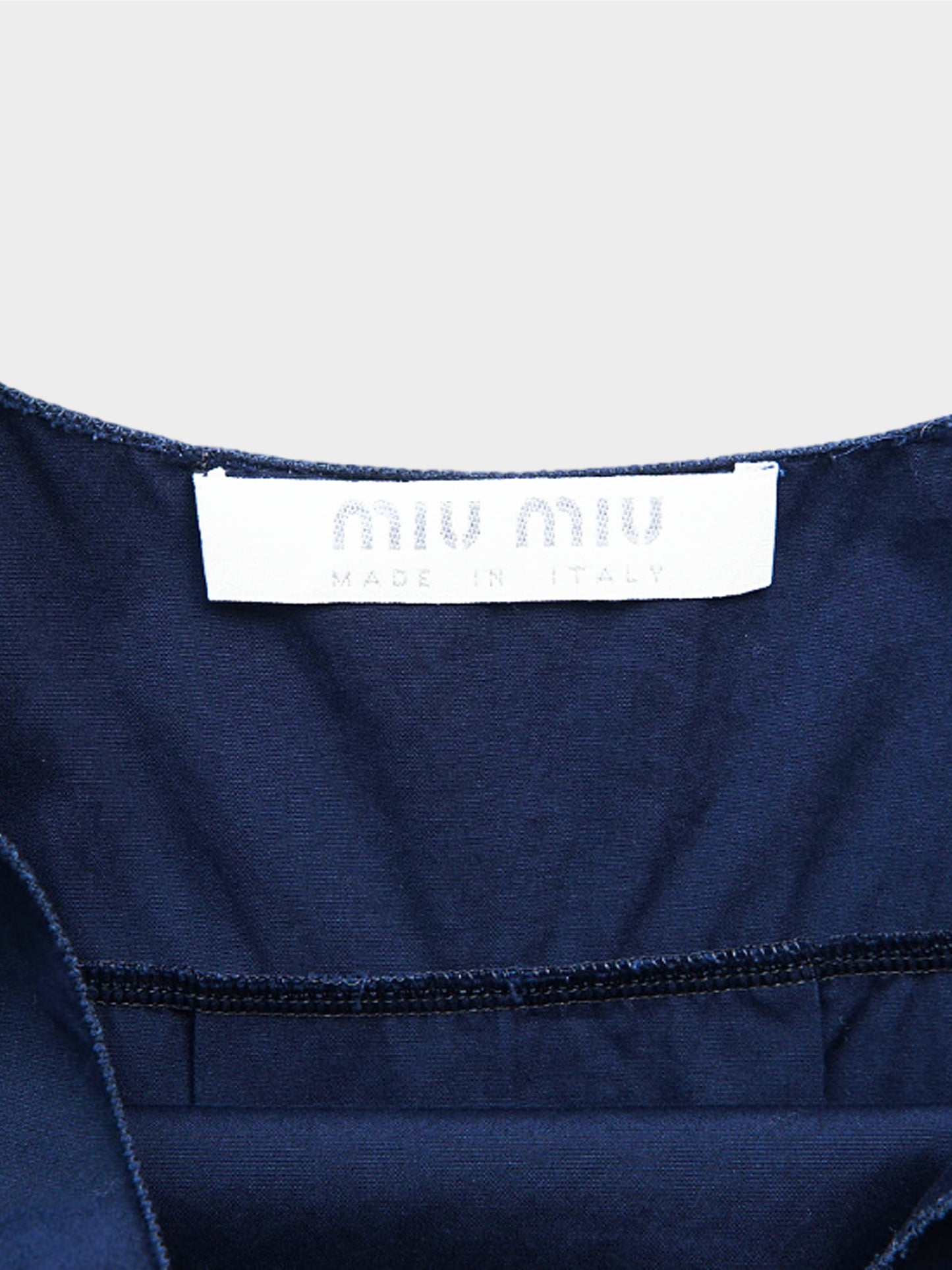 Miu Miu SS 1999 Navy Back Pleated Runway Dress