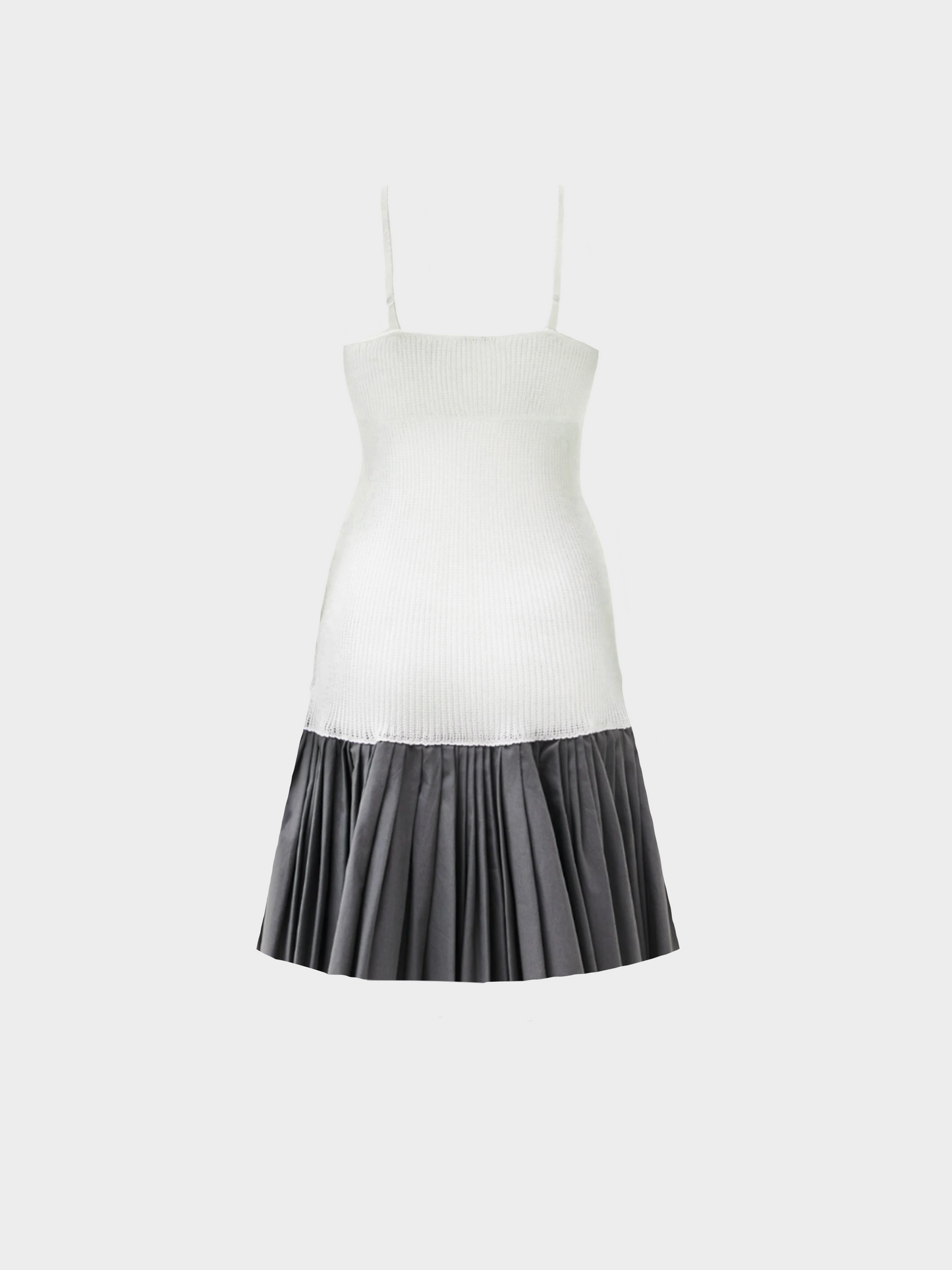 Miu Miu SS 2003 White and Grey Sleeveless Mini Dress