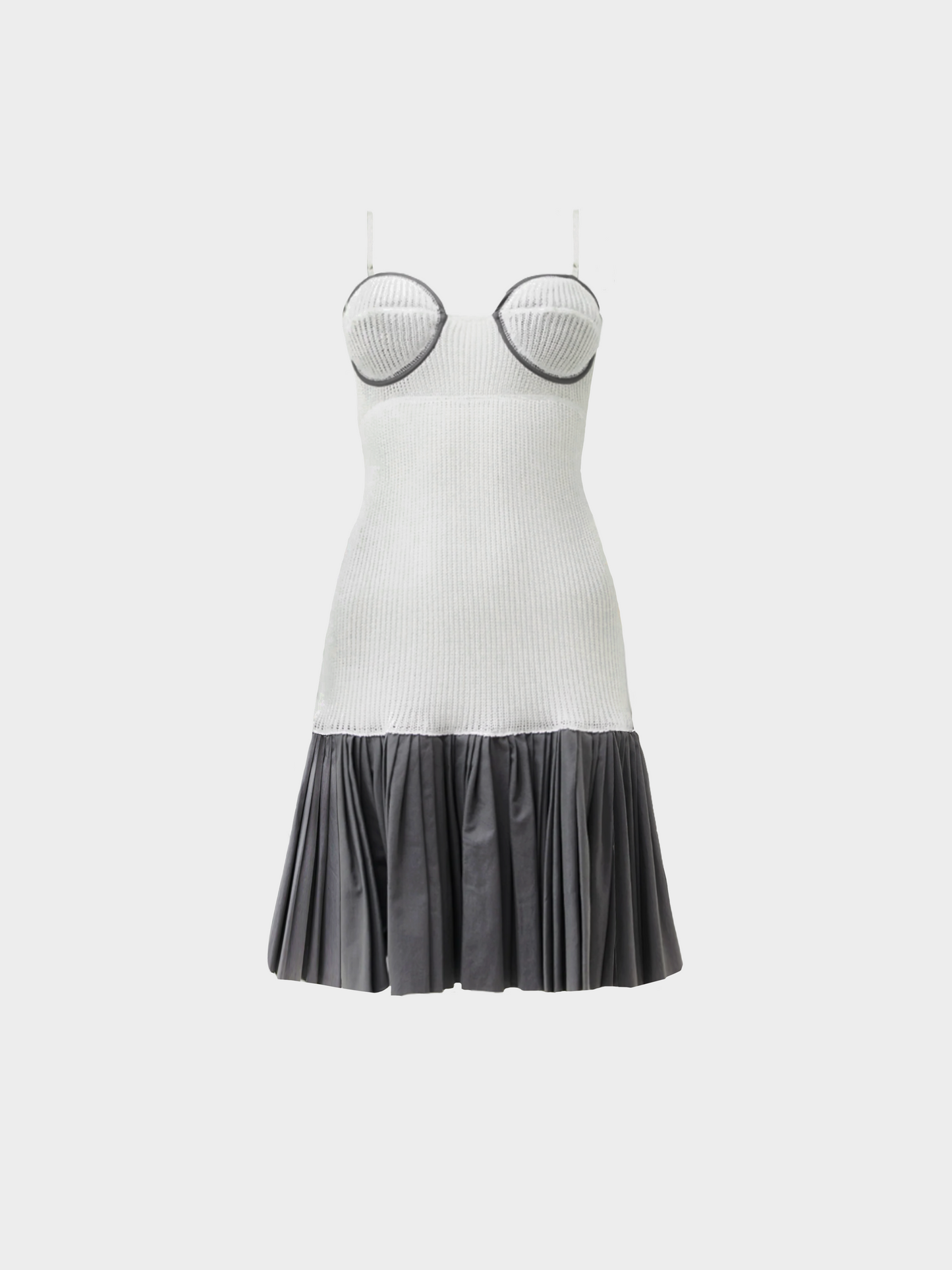 Miu Miu SS 2003 White and Grey Sleeveless Mini Dress