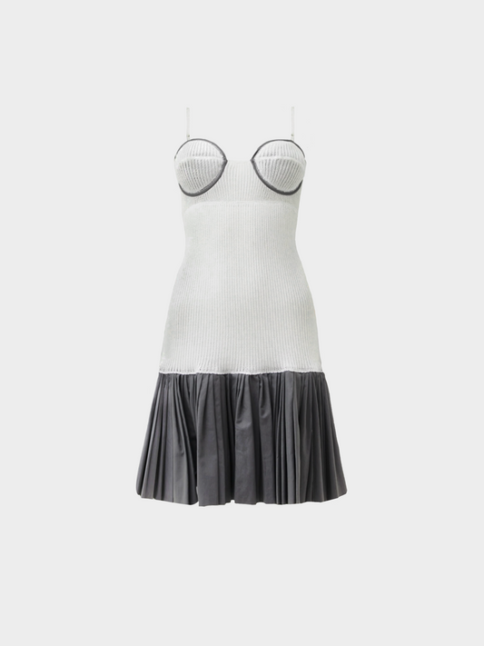 Miu Miu SS 2003 White and Grey Sleeveless Mini Dress