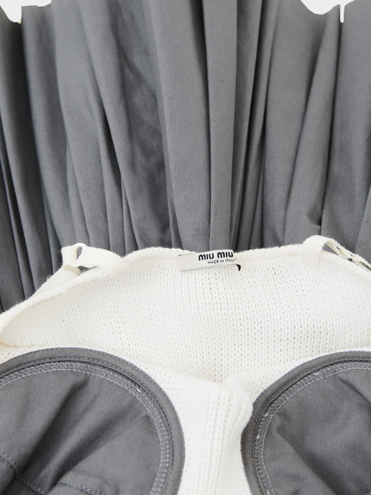 Miu Miu SS 2003 White and Grey Sleeveless Mini Dress