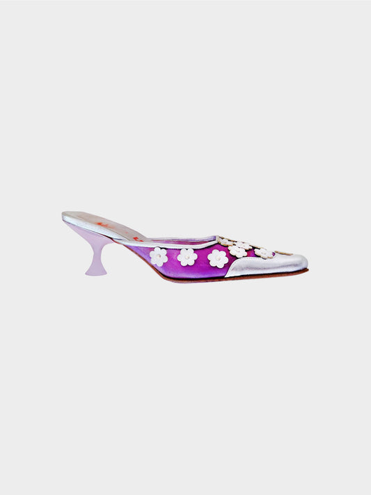 Miu Miu 1999 Purple Floral Heels