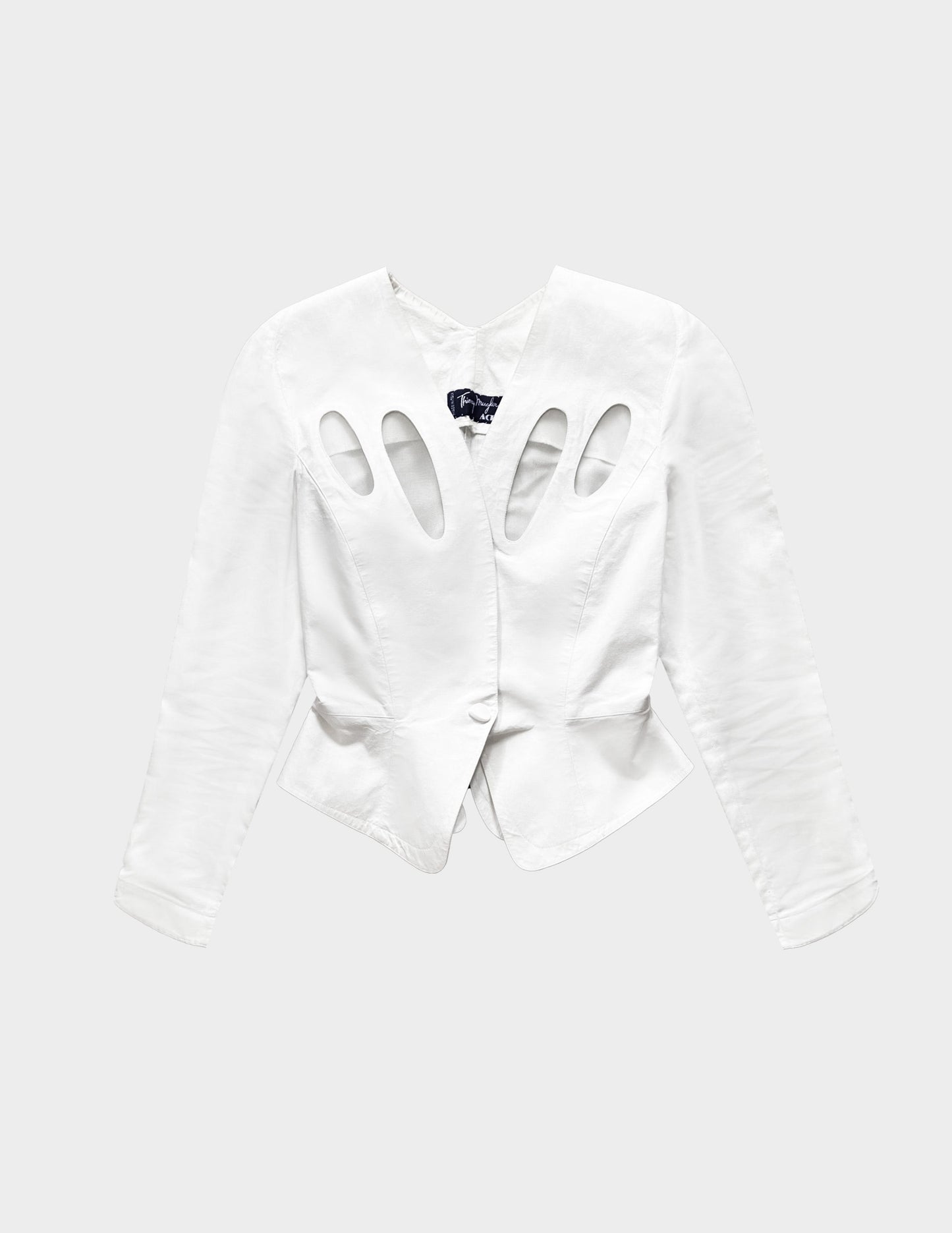 Thierry Mugler Active 1980s White Cutout Blazer