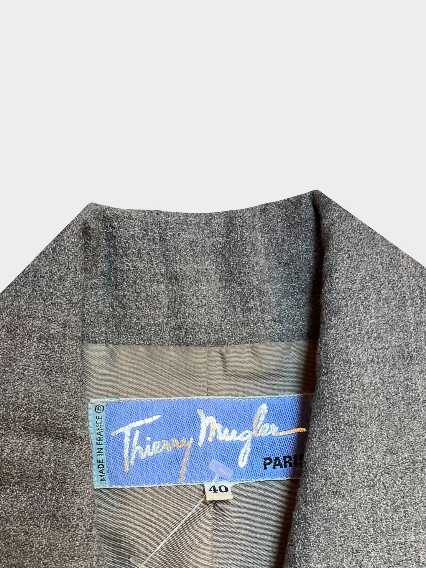 Thierry Mugler 1990s Grey Wool Asymmetrical Jacket