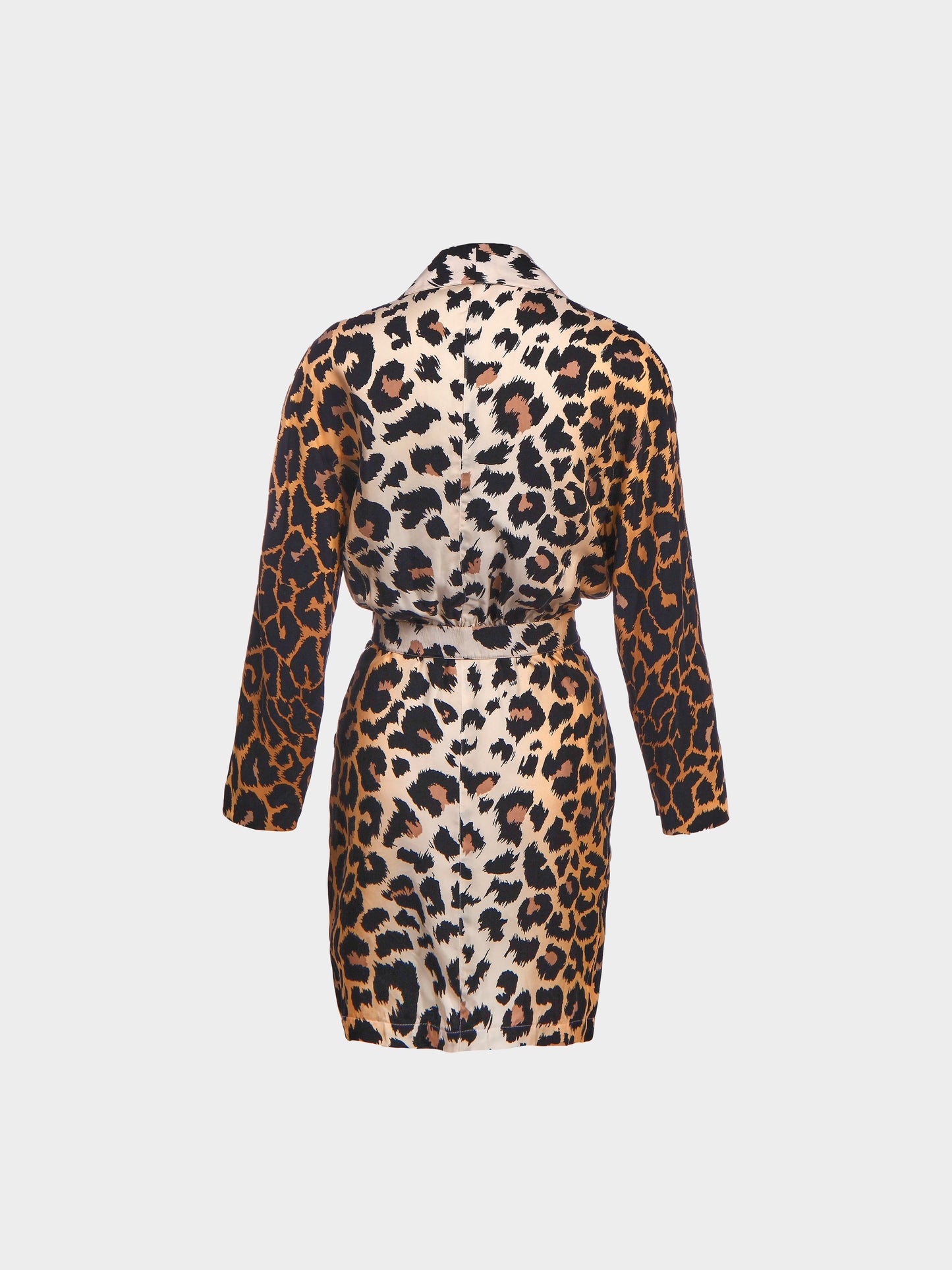 Thierry Mugler SS 1996 Silk Belted Leopard Print Dress