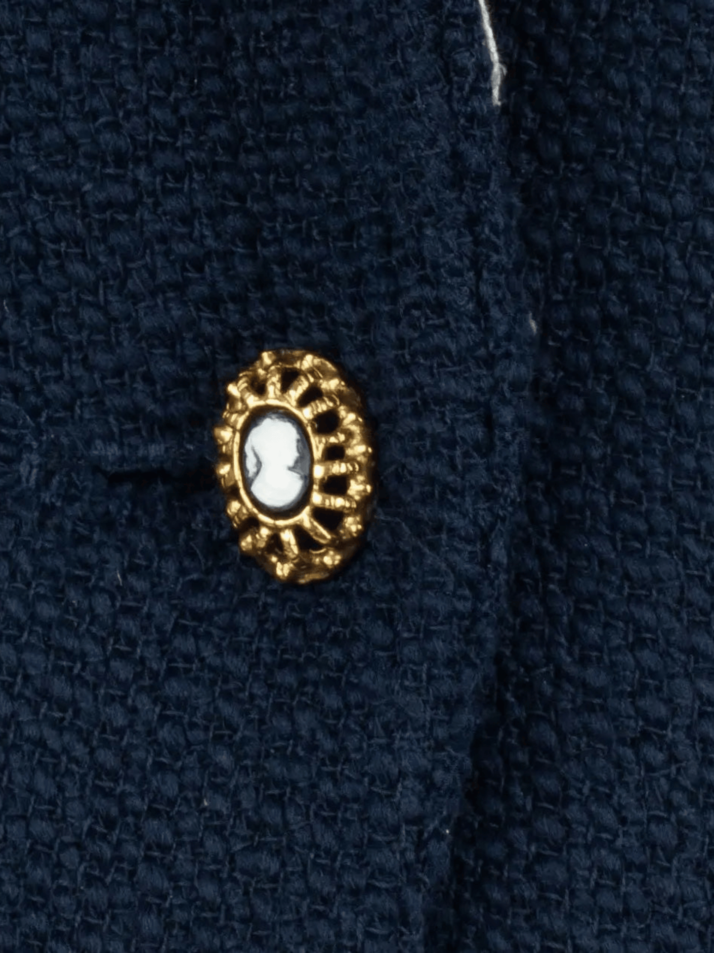 Christian Dior SS 1998 by John Galliano Navy Lace Collar Skirt Suit