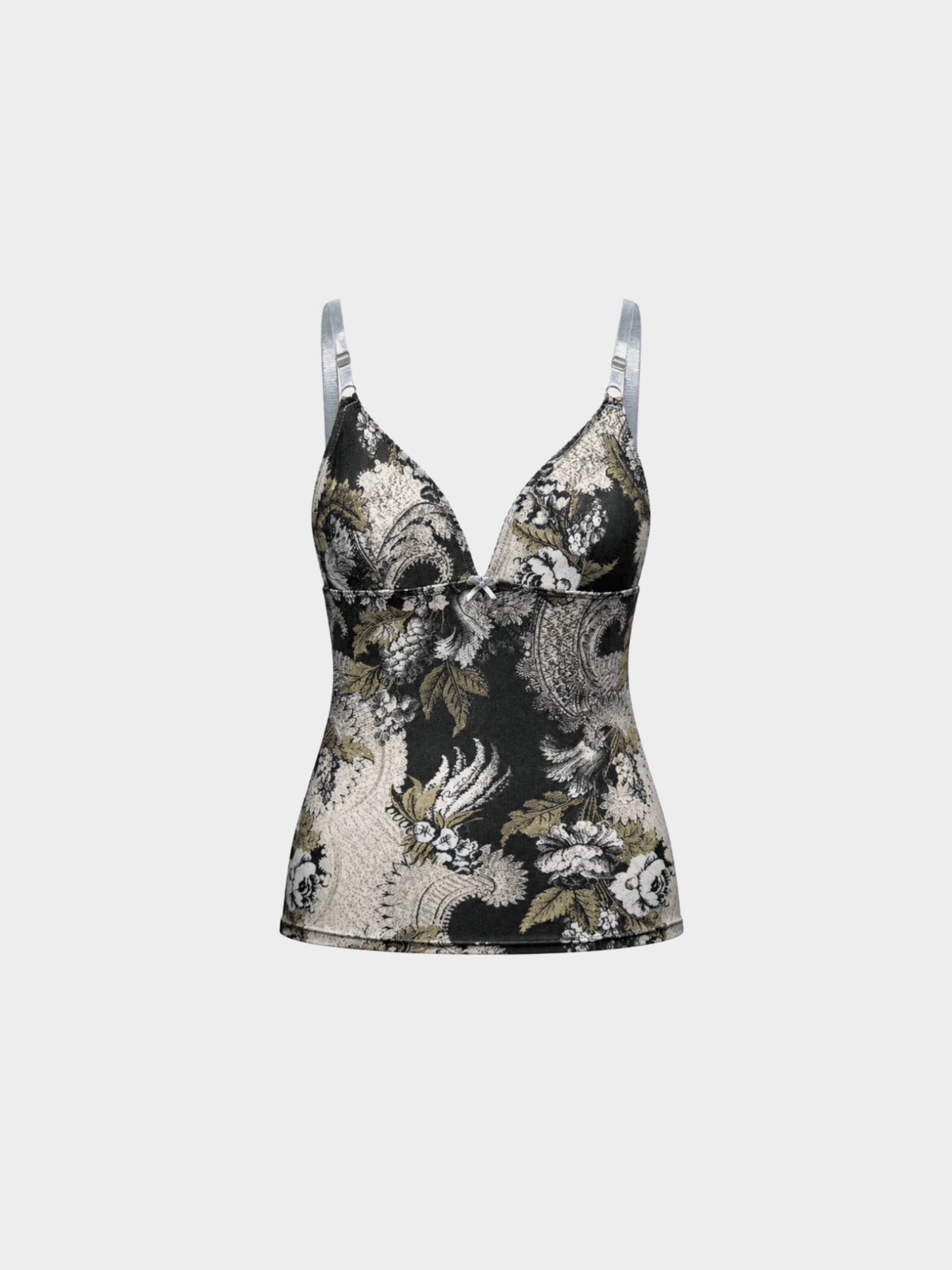 Roberto Cavalli FW 2001 Green Floral Tank Top