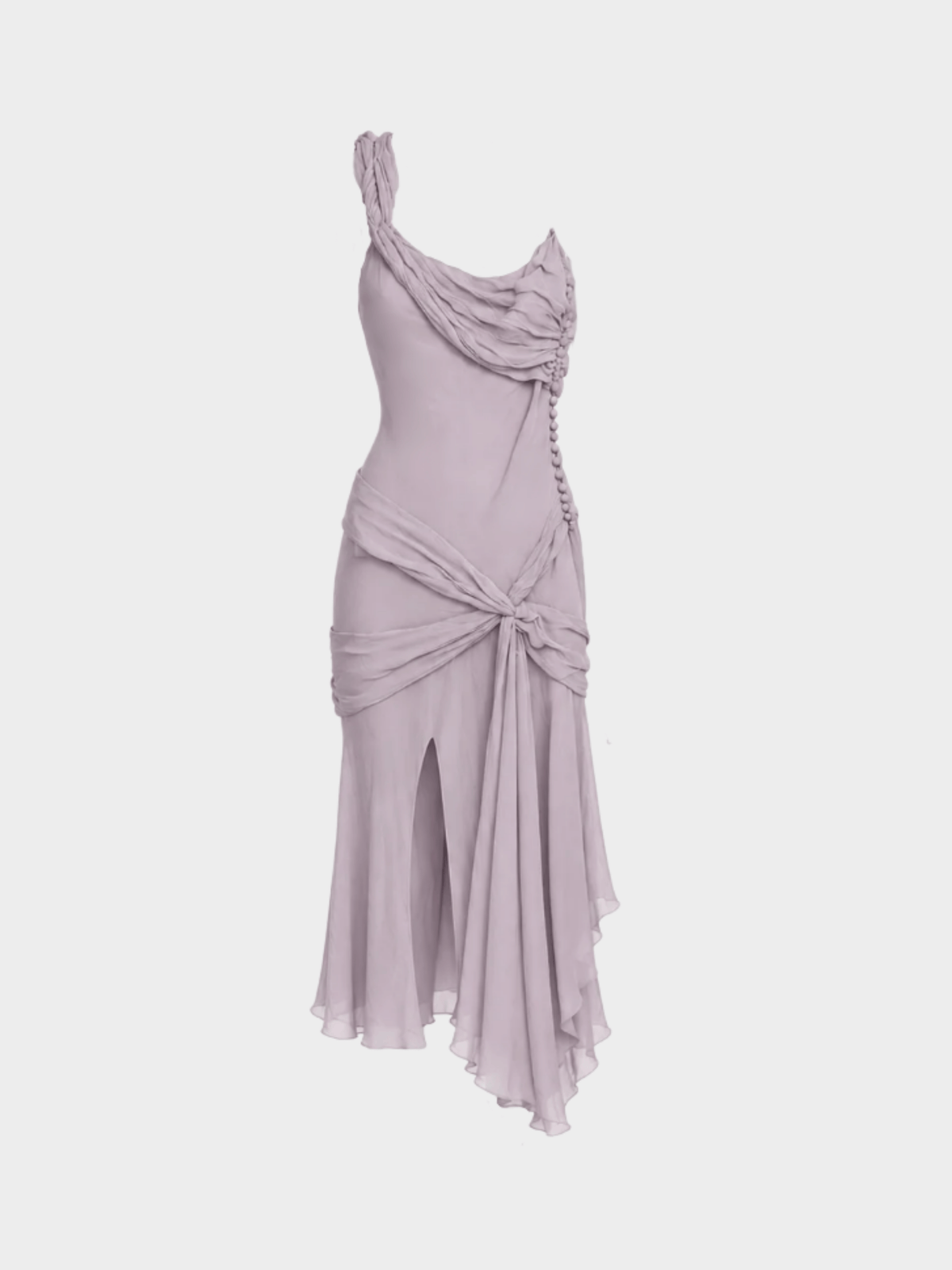 John Galliano 2000s Light Purple Maxi Silk Dress