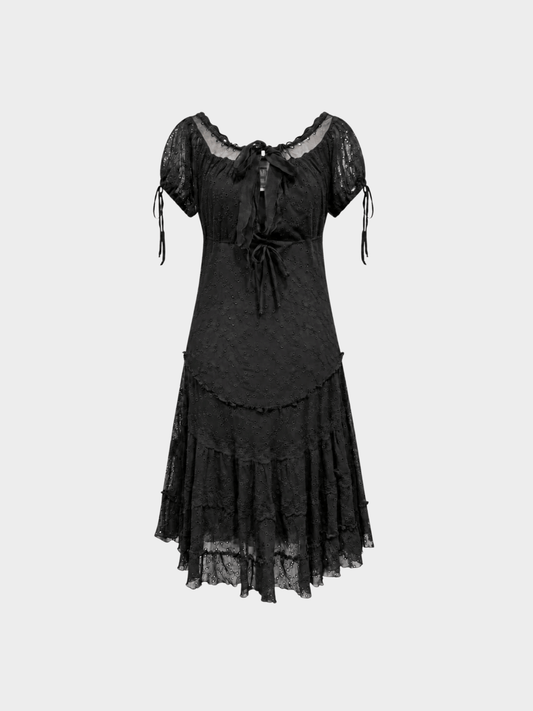 Jean Paul Gaultier 2000s Black Eyelet Lace Dress
