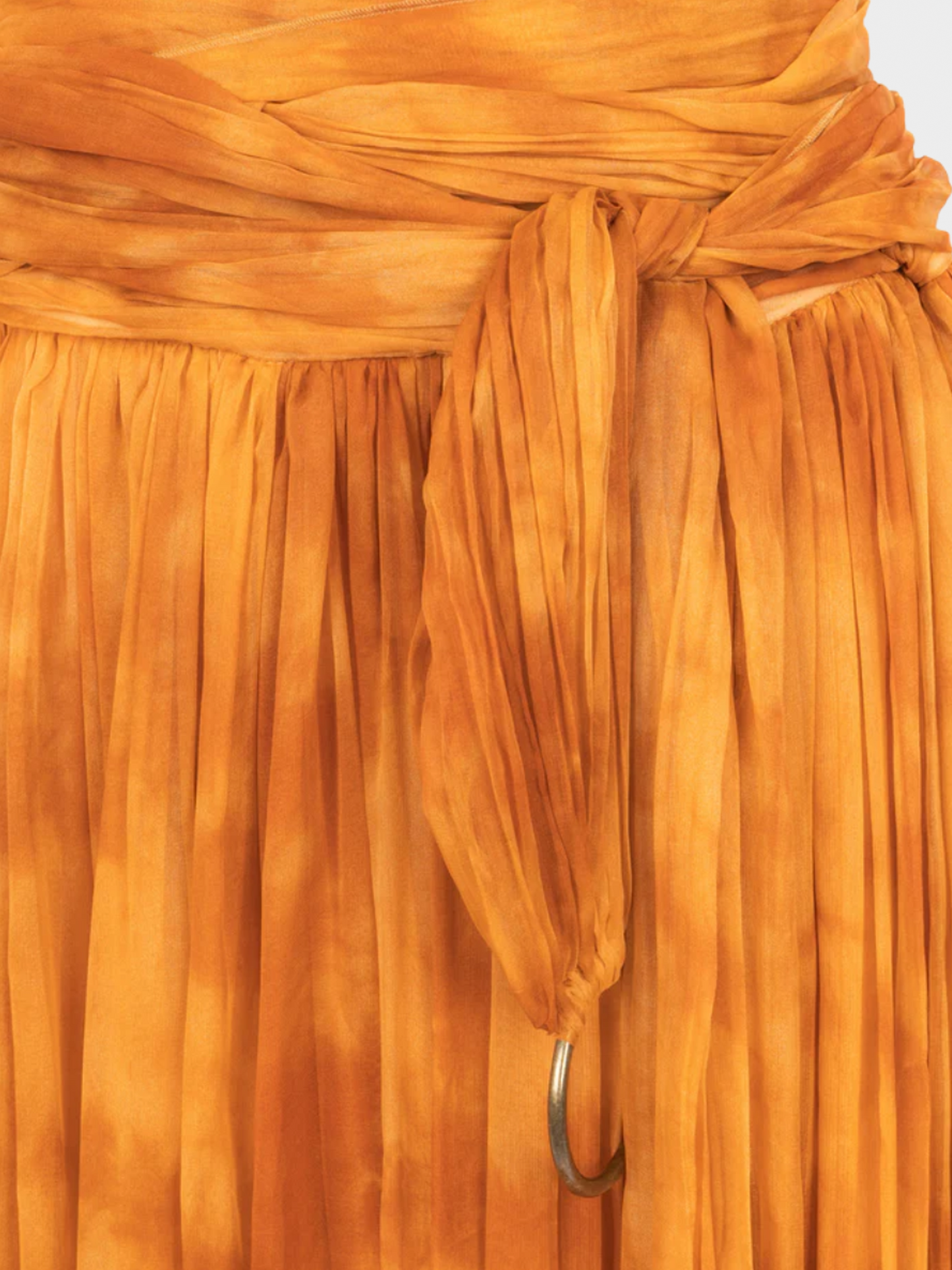 Roberto Cavalli 2000s Orange Cotton Tie-Dye Floor Length Skirt