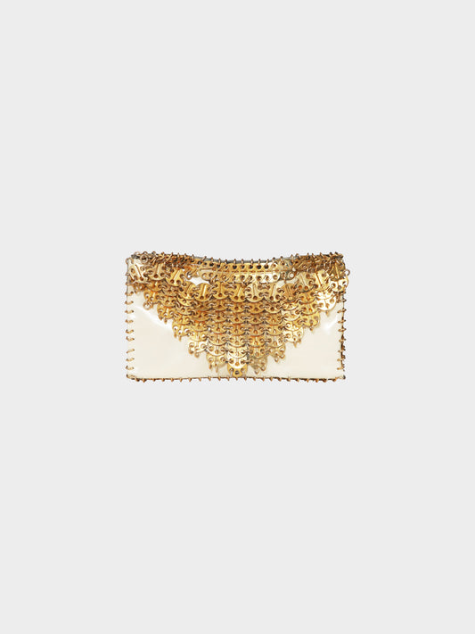 Paco Rabanne 1960s-Early 1970s Leather and Metal Link Clutch Bag
