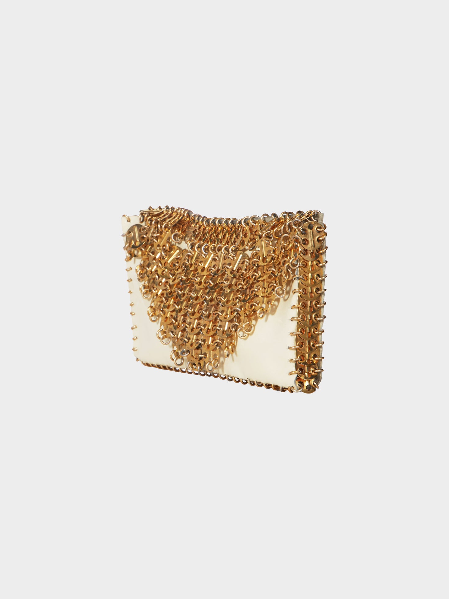 Paco Rabanne 1960s-Early 1970s Leather and Metal Link Clutch Bag