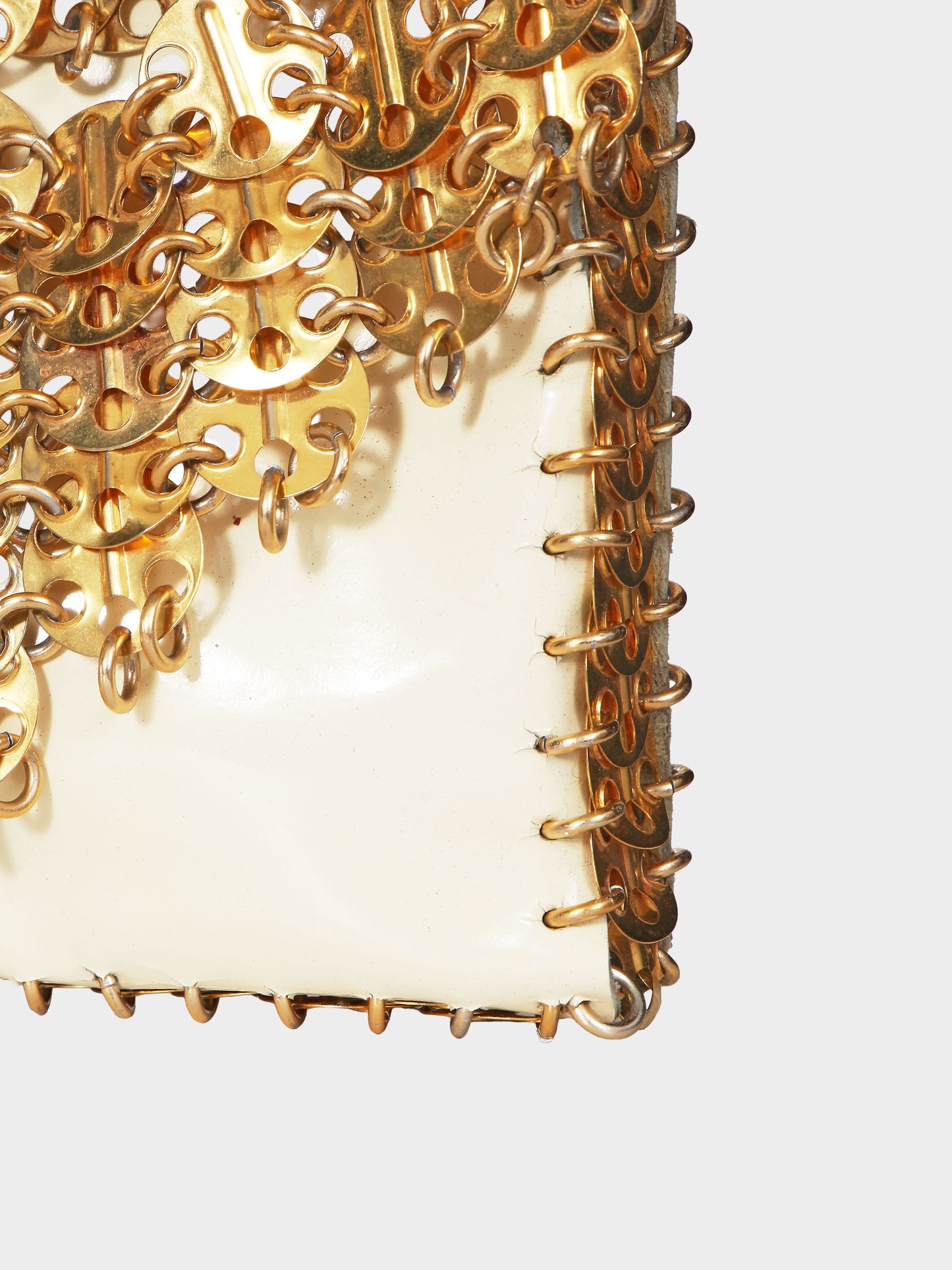 Paco Rabanne 1960s-Early 1970s Leather and Metal Link Clutch Bag