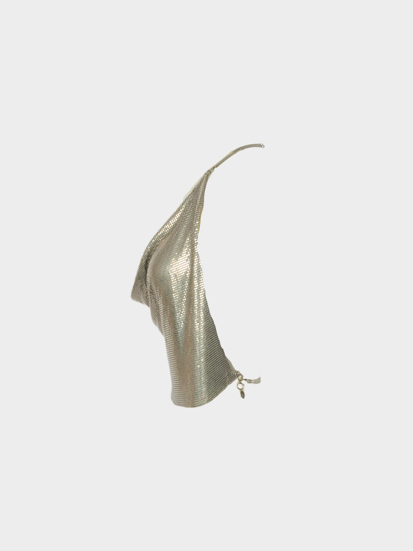 Paco Rabanne 2000s Silver metallic mesh backless top