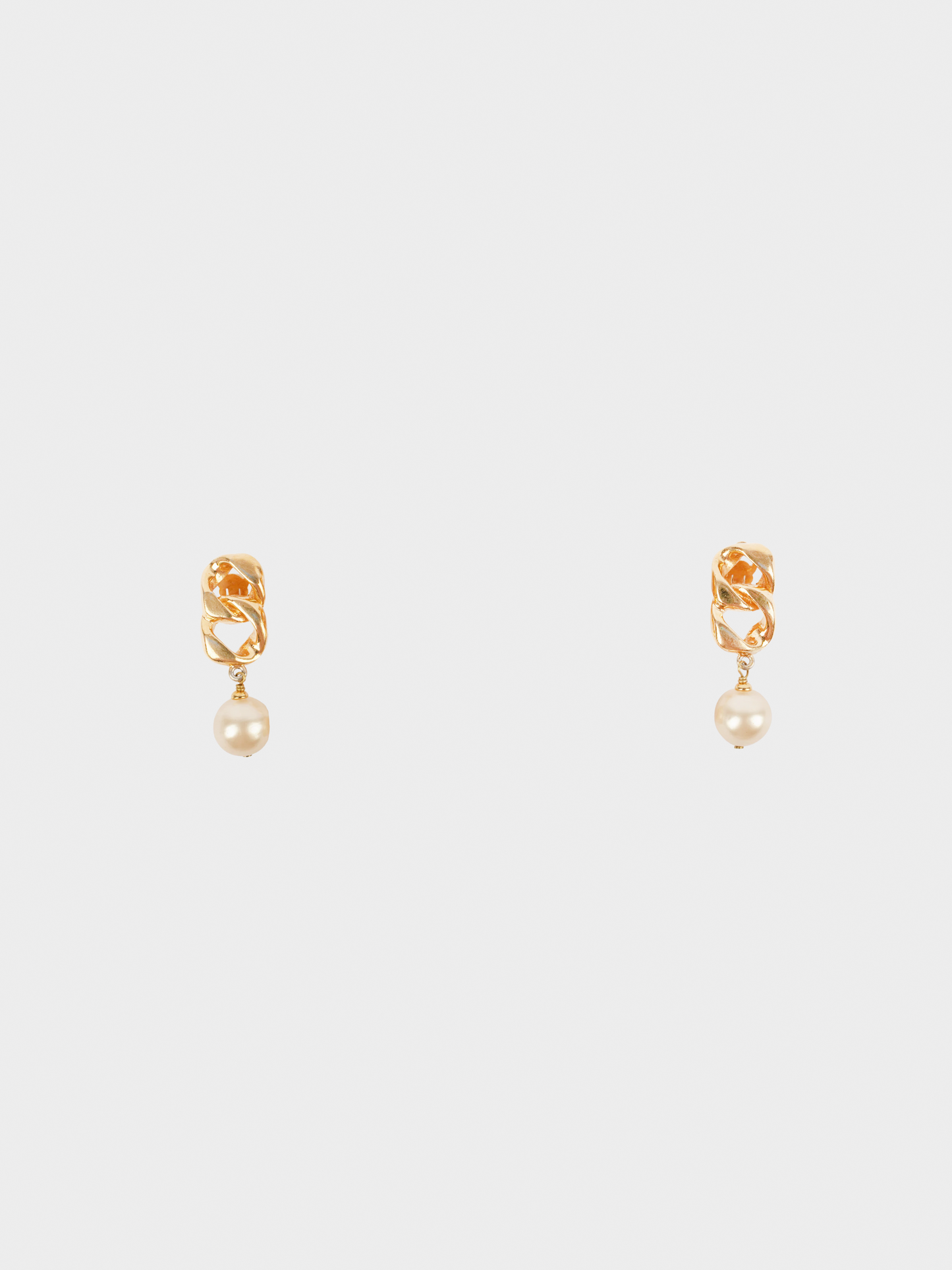 Chanel 1990s Gold Plated Mother of Pearl Earrings