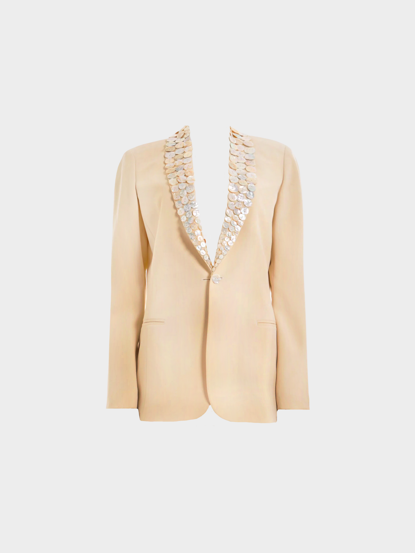 Jean Paul Gaultier Couture SS 2003 Cream "Mother of Pearl" Buttons Blazer