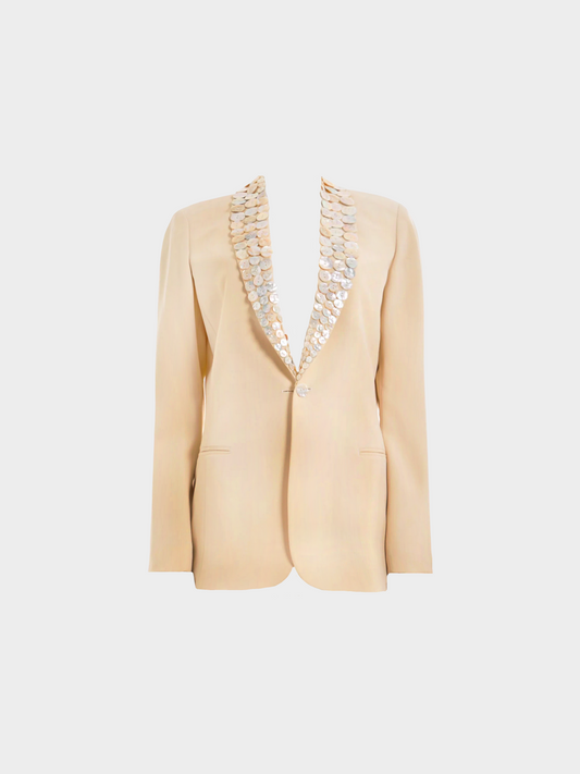 Jean Paul Gaultier Couture SS 2003 Cream "Mother of Pearl" Buttons Blazer